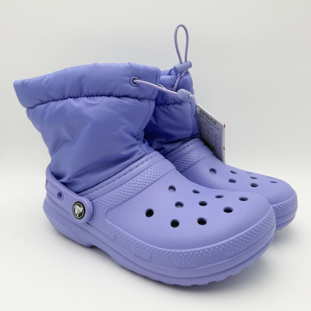 Crocs Womens Classic Lined Neo Puff Boots Size 6 Purple NWT
