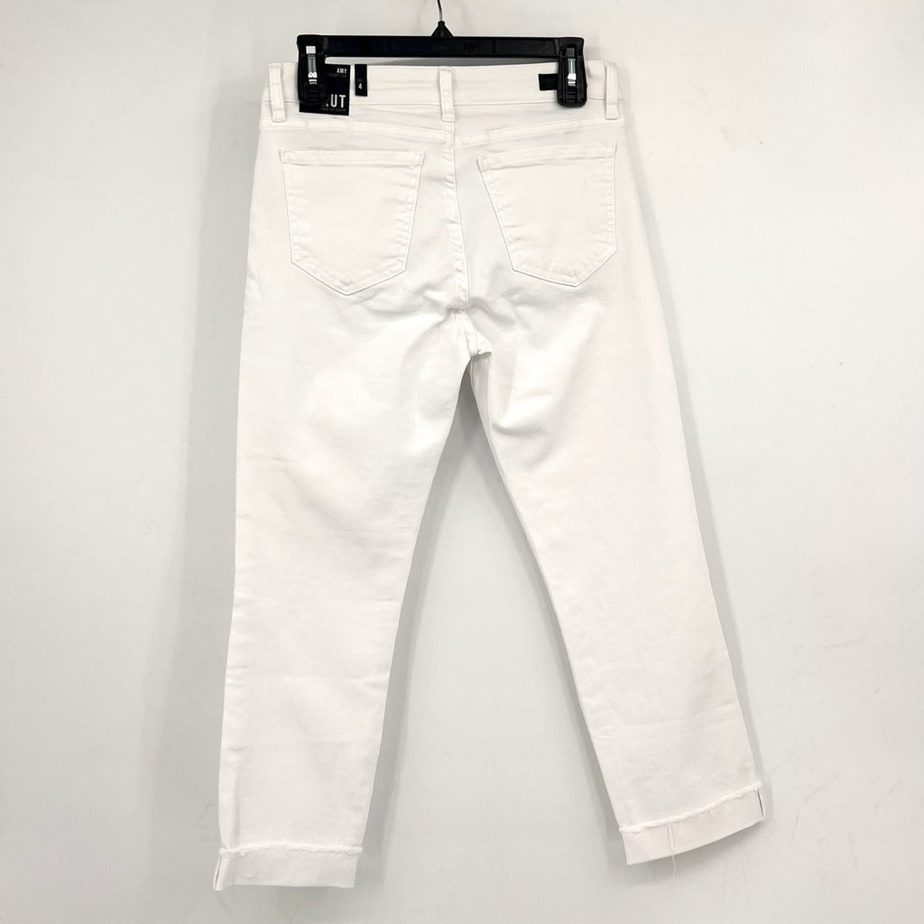 KUT FROM THE KLOTH Amy Crop Straight Leg Jeans Size 4 White Mid Rise NWT