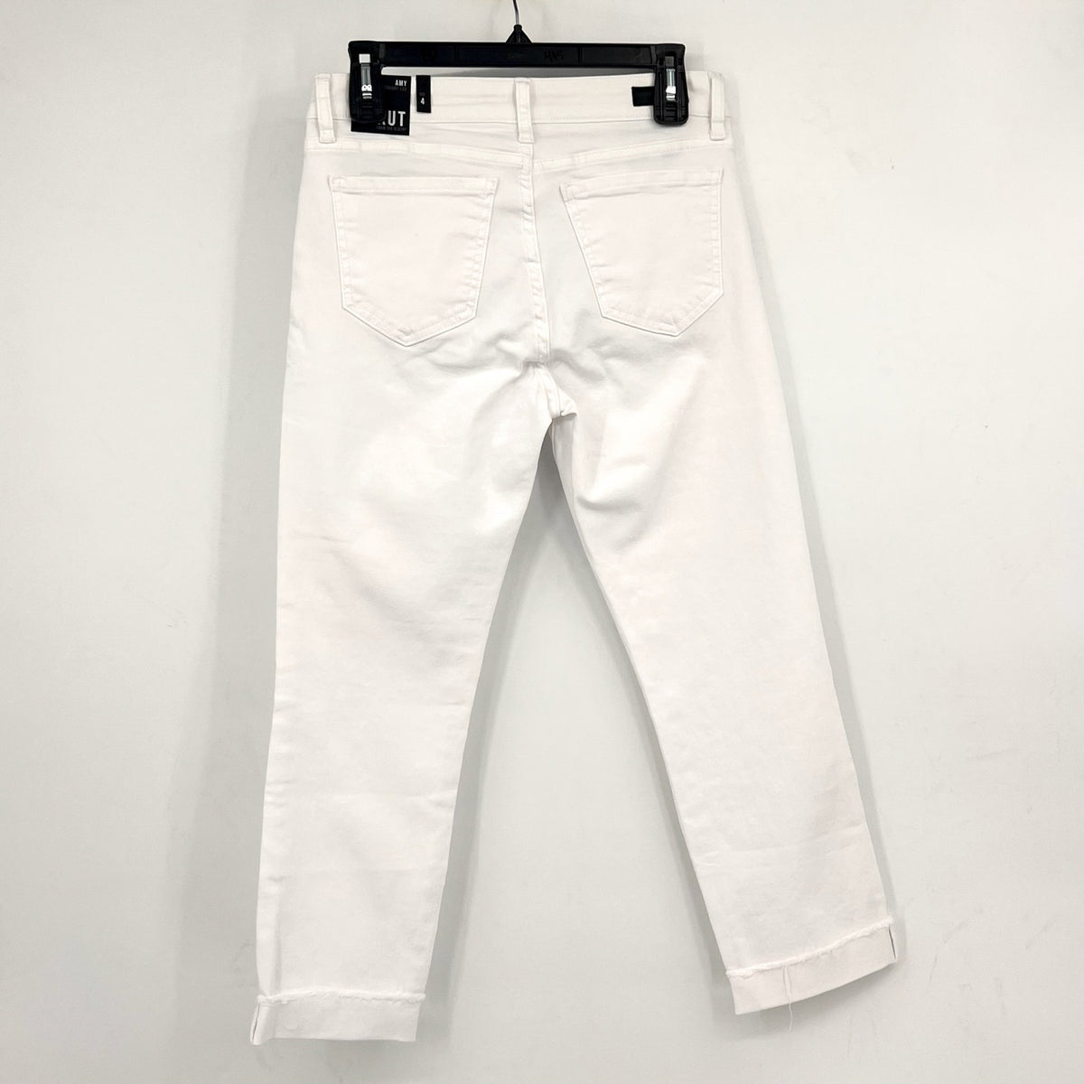 KUT FROM THE KLOTH Amy Crop Straight Leg Jeans Size 4 White Mid Rise NWT