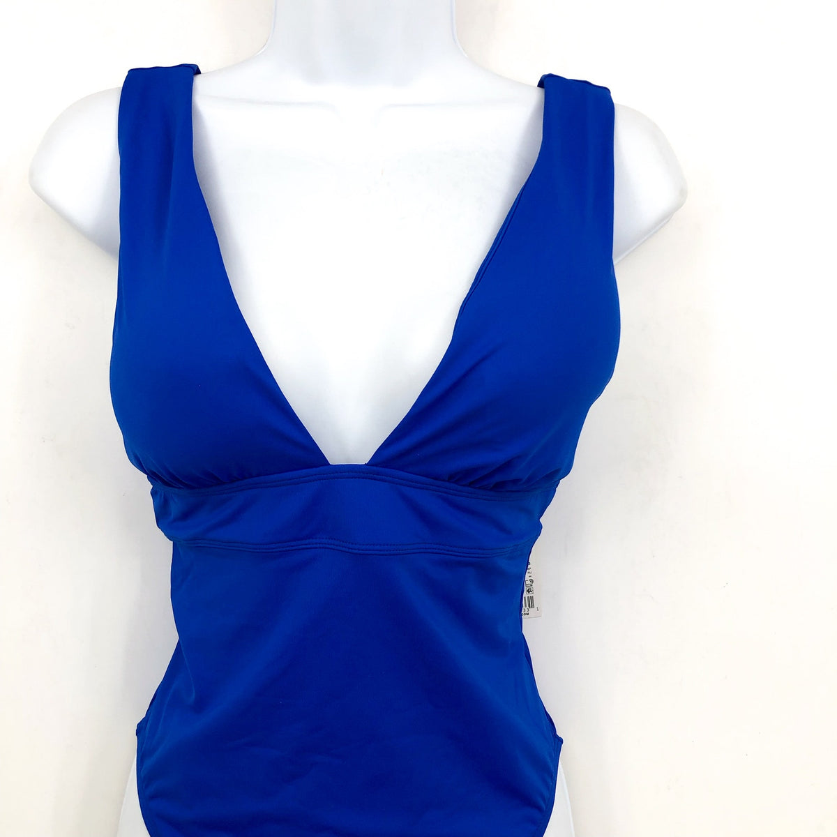 LAUREN RALPH LAUREN V Neck One Piece Swimsuit Size 6 Royal Blue Beach Club NWT