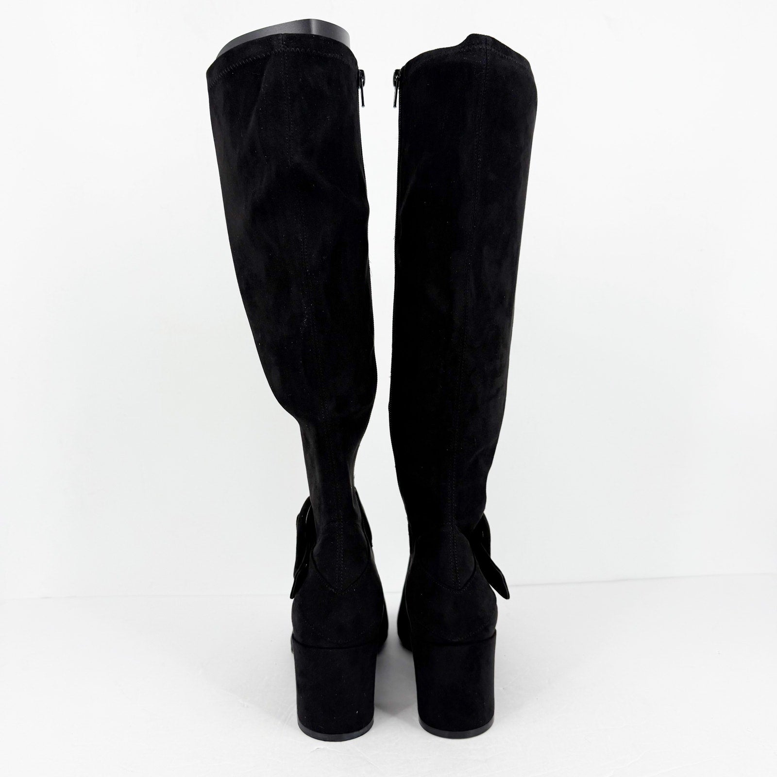 Vaneli Womens Sorina Tall Boots Size 11M Black Suede Slip On Flared Heel NIB