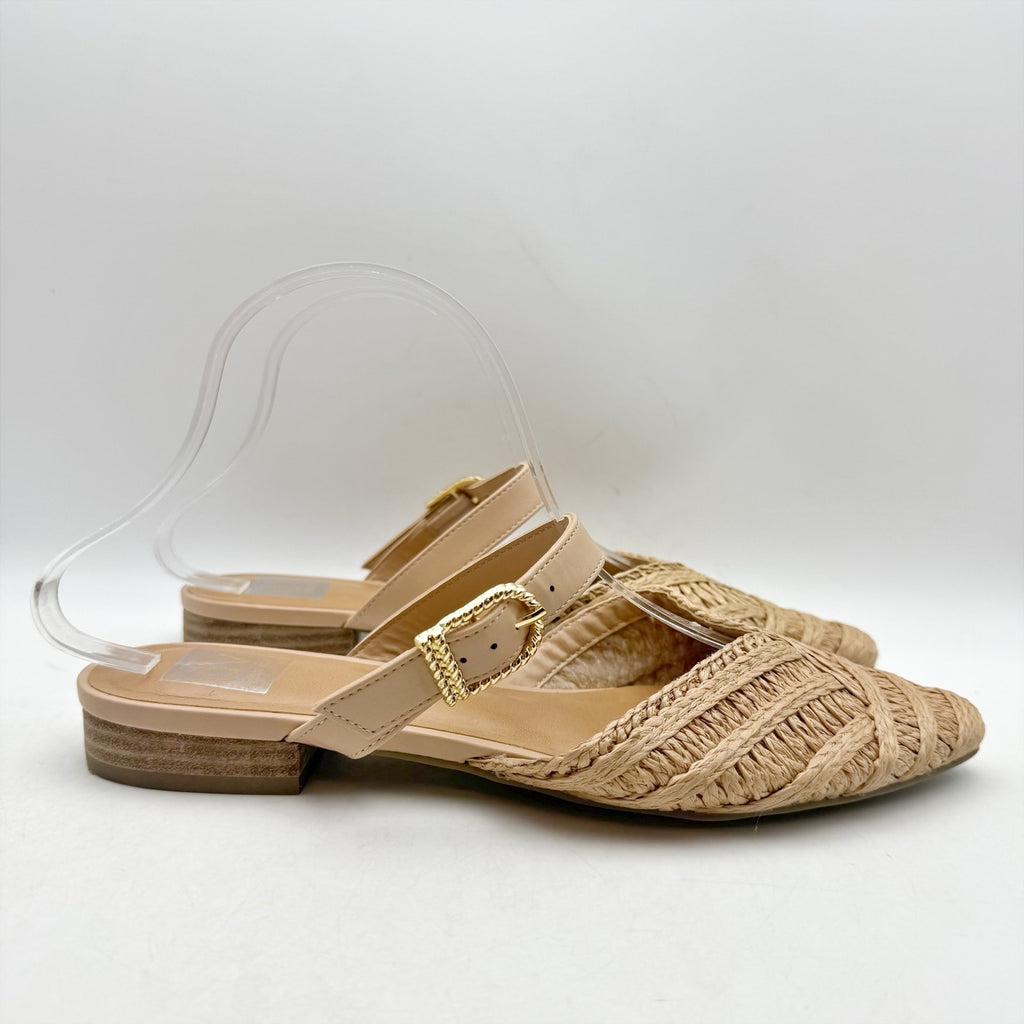 Dolce Vita Womens Domain Flat Mule US 9.5 Tan Natural Raffia Woven NWOB