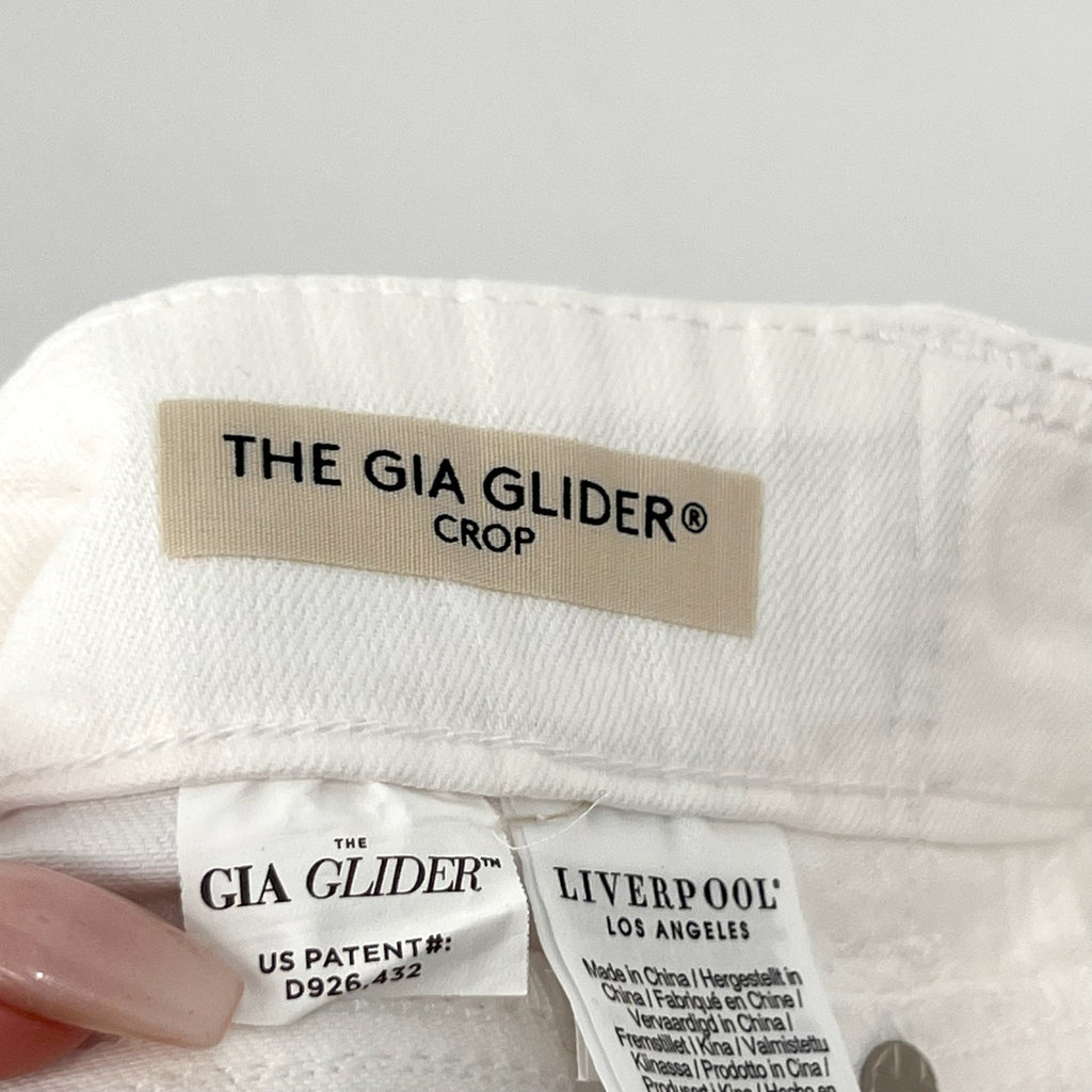 LIVERPOOL Women's The Gia Glider Crop Flare Jeans Size 4/27 Bright White NWT
