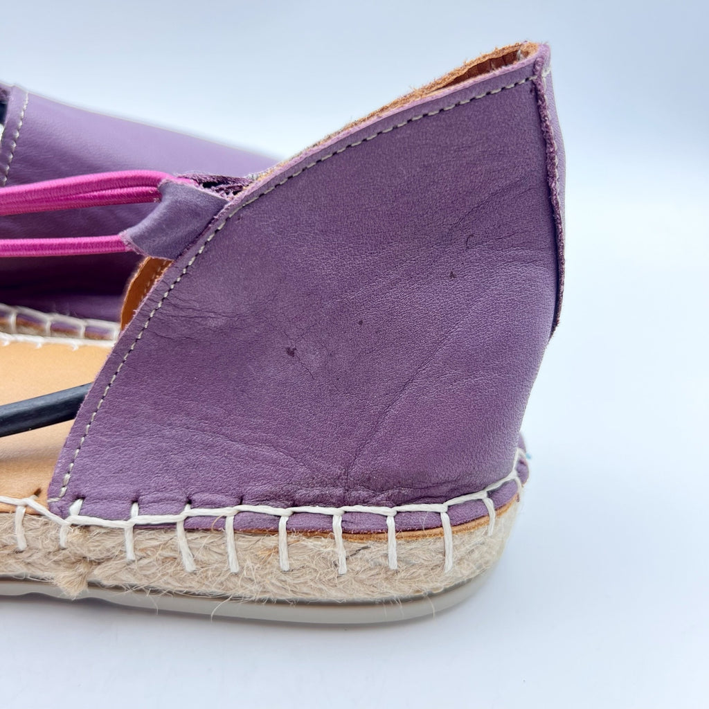 Coldwater Creek Womens Walk With Me Valencia Sandals US 8.5 Purple Leather NIB