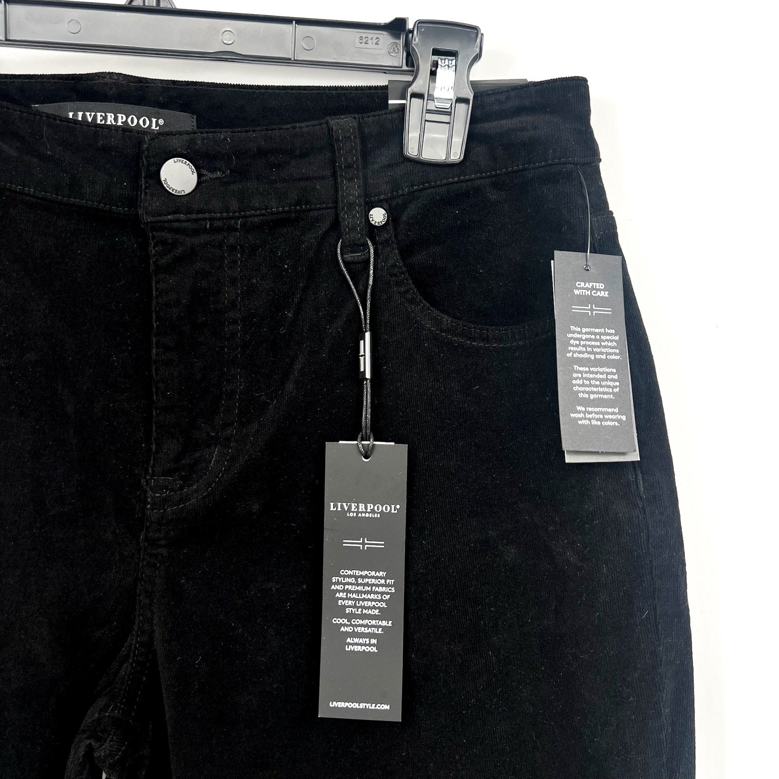 Liverpool Women's Marley Girlfriend Jeans SIZE 10 30 Black Corduroy Stretch NWT