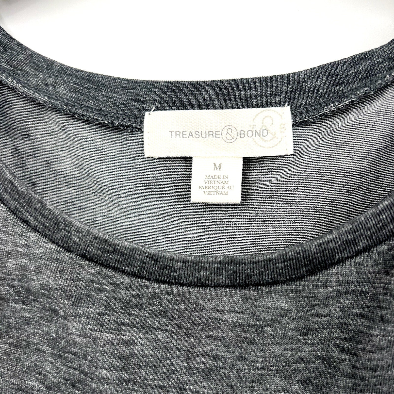 TREASURE & BOND Ruched Jersey Tank Dress Medium Charcoal Gray Sleeveless NWT