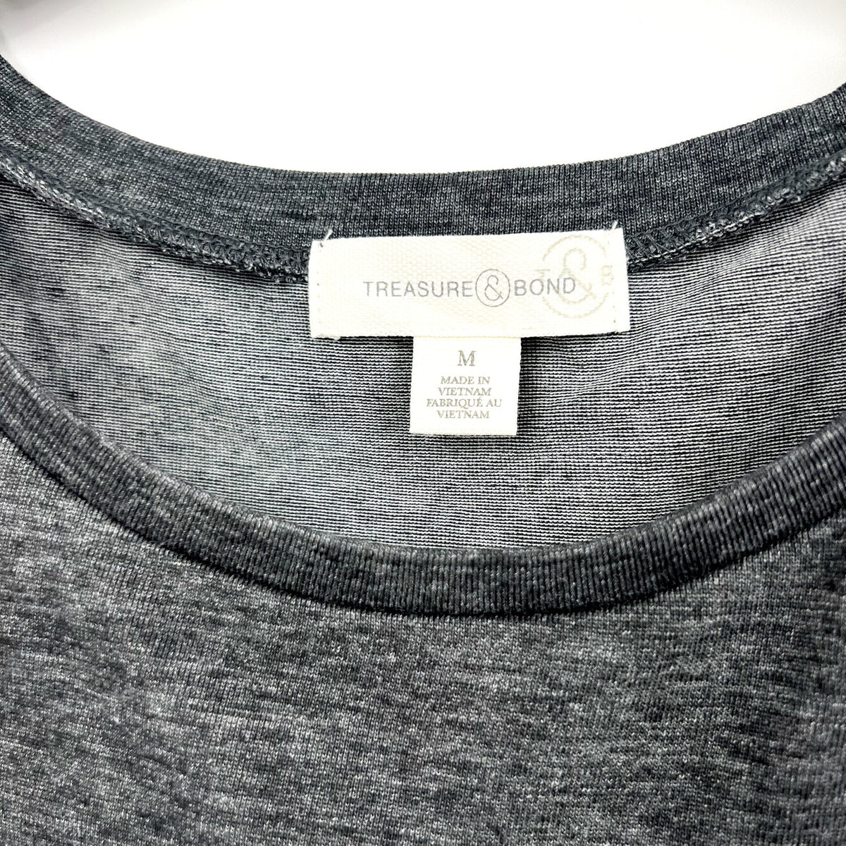 TREASURE & BOND Ruched Jersey Tank Dress Medium Charcoal Gray Sleeveless NWT