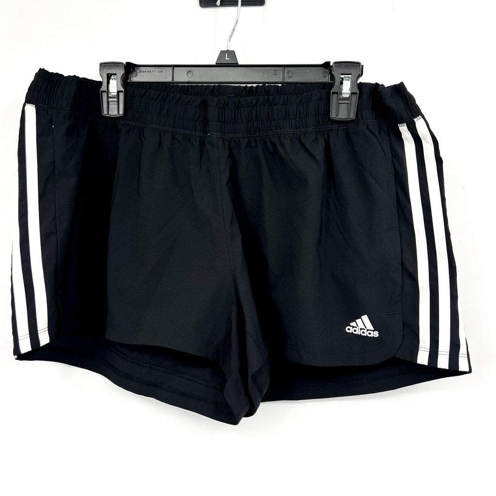 ADIDAS Women's Pacer 3 Stripes Woven Training Shorts XL Black White NWT