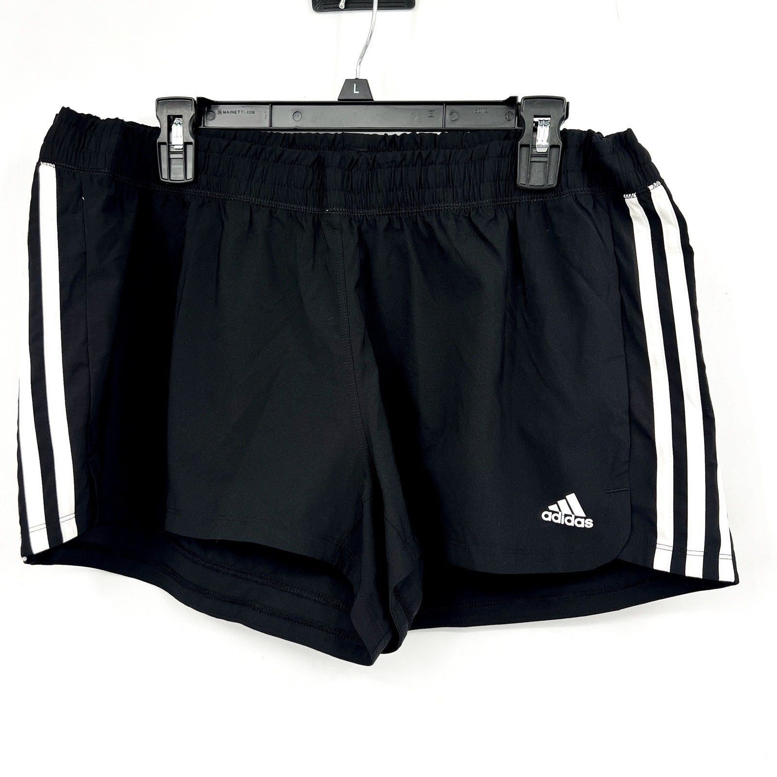 ADIDAS Women's Pacer 3 Stripes Woven Training Shorts XL Black White NWT