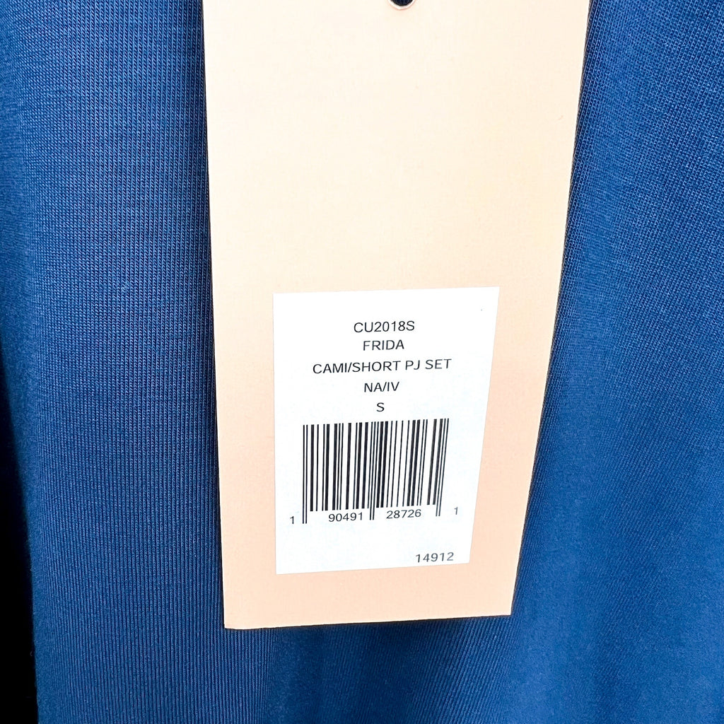 EBERJEY Frida Cami & Shortie Short PJ Set Small Navy Blue Ivory TENCEL Modal NWT