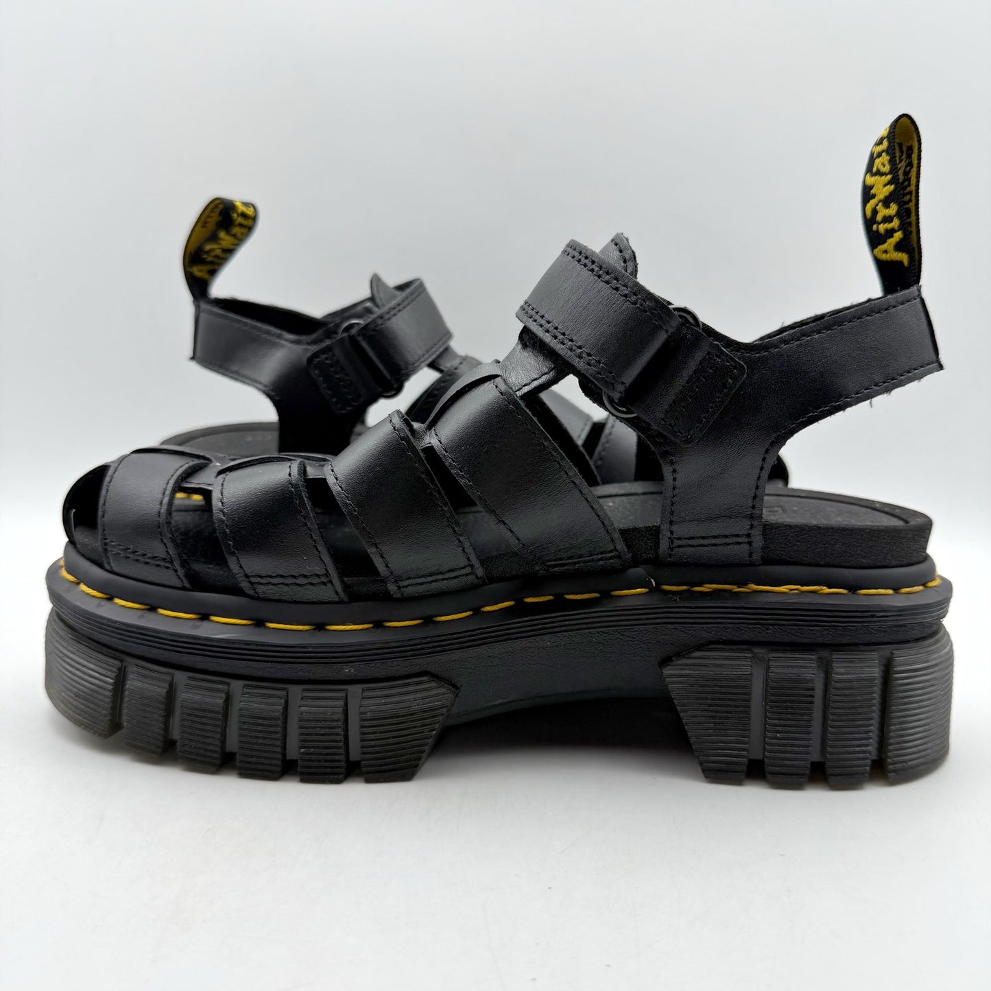 Dr. Martens Womens Ricki Fisherman Platform Sandals EU 38 US 7 Black Leather NIB