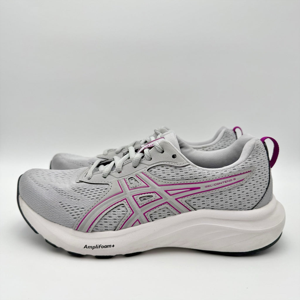 ASICS Womens GEL-Contend 9 Running Sneakers US 7 Wide Grey Purple Athletic NIB