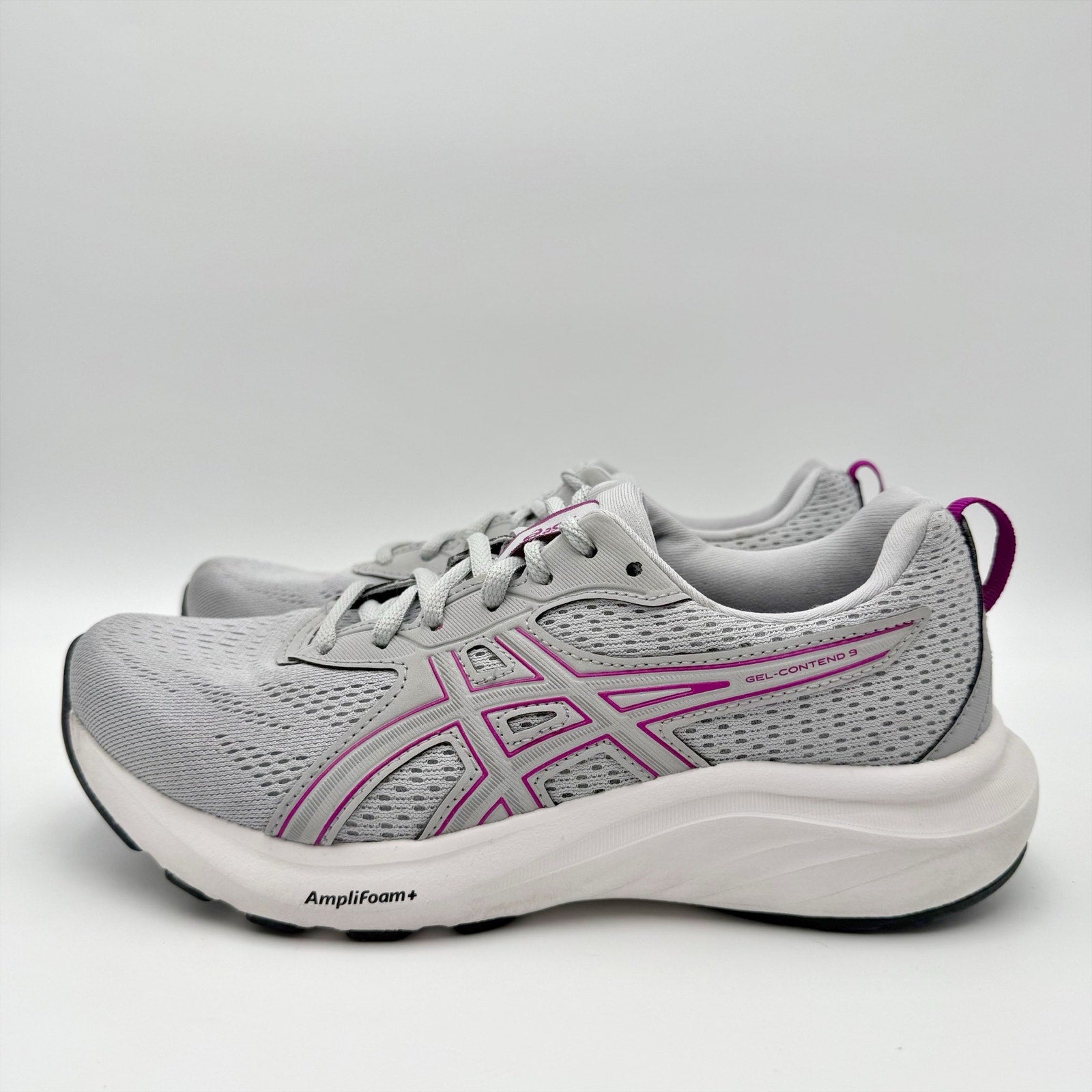 ASICS Womens GEL-Contend 9 Running Sneakers US 7 Wide Grey Purple Athletic NIB