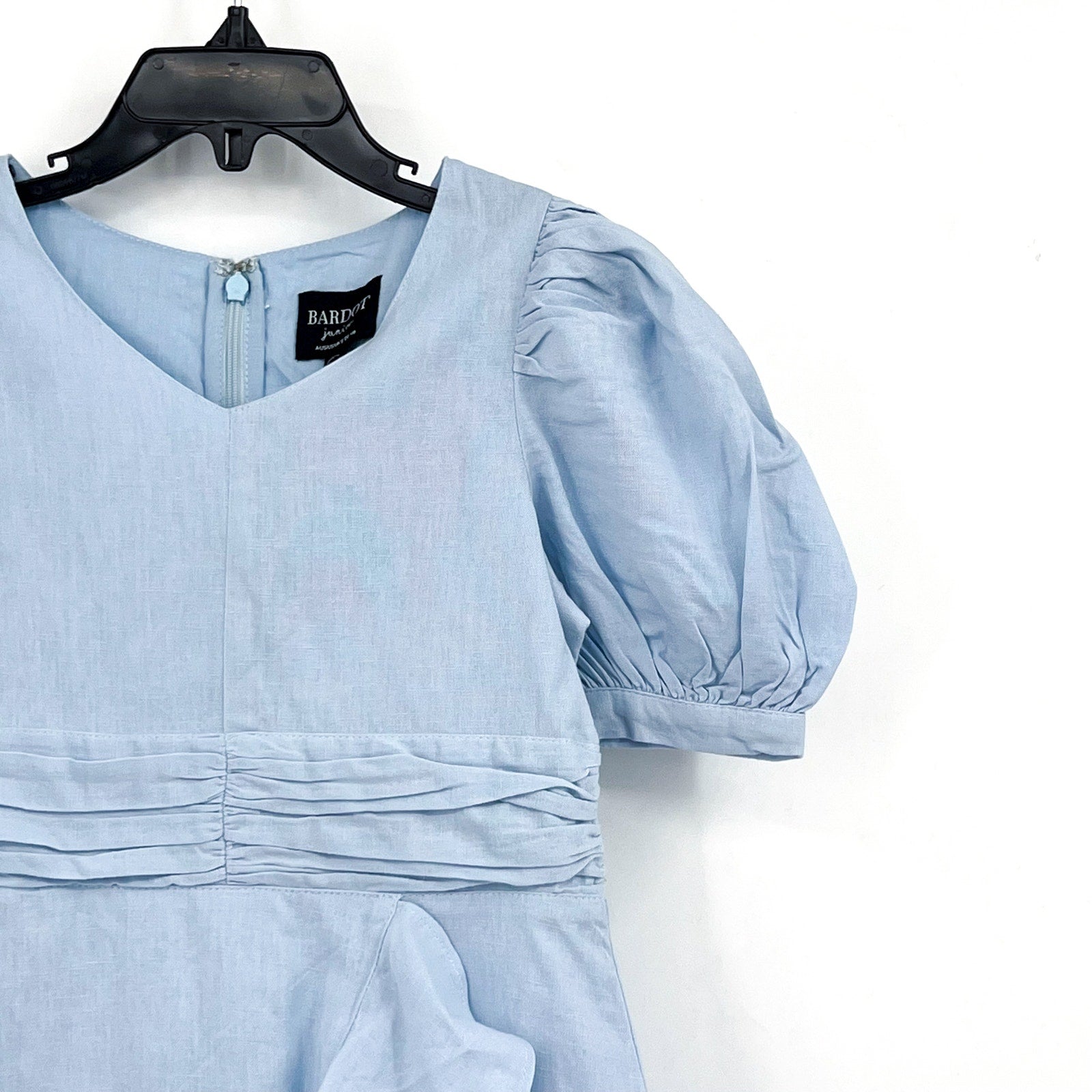 BARDOT JUNIOR Girl's Sky Mini Dress Size 10 Sky Blue Short Cotton Flax NWT