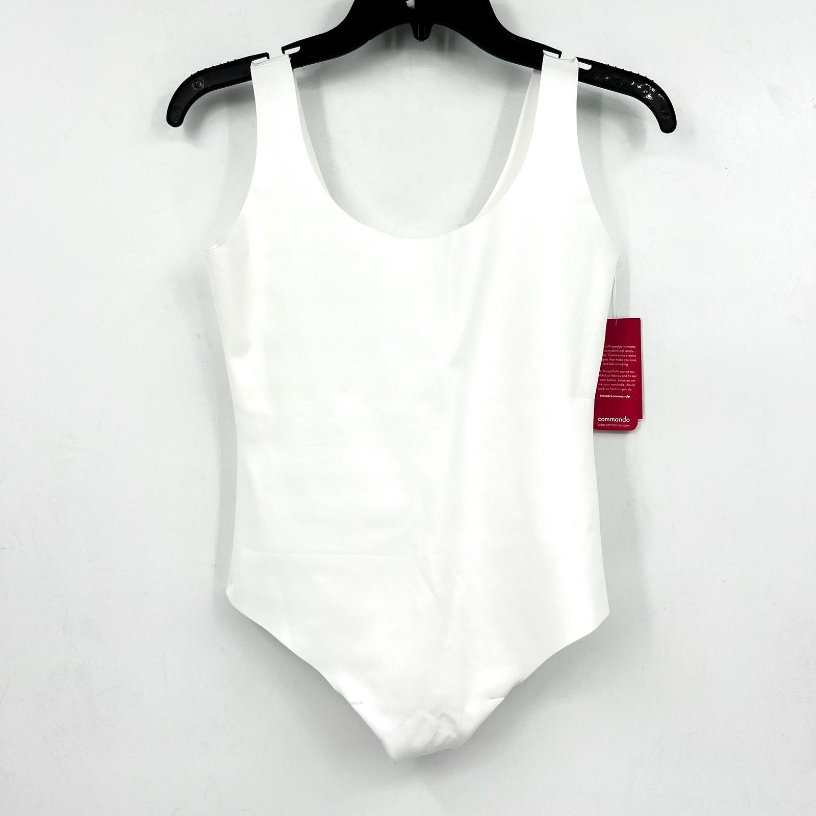 Commando Women's Neoprene Tank Bodysuit Large White Stretch Sleeveless NWT