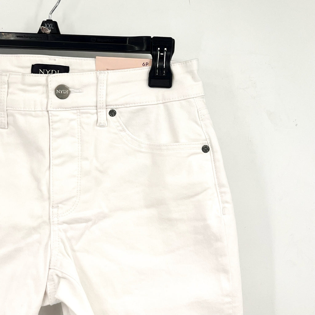 NYDJ Womens Ella Denim Shorts Size 8 PETITE Optic White 8" Inseam NWT