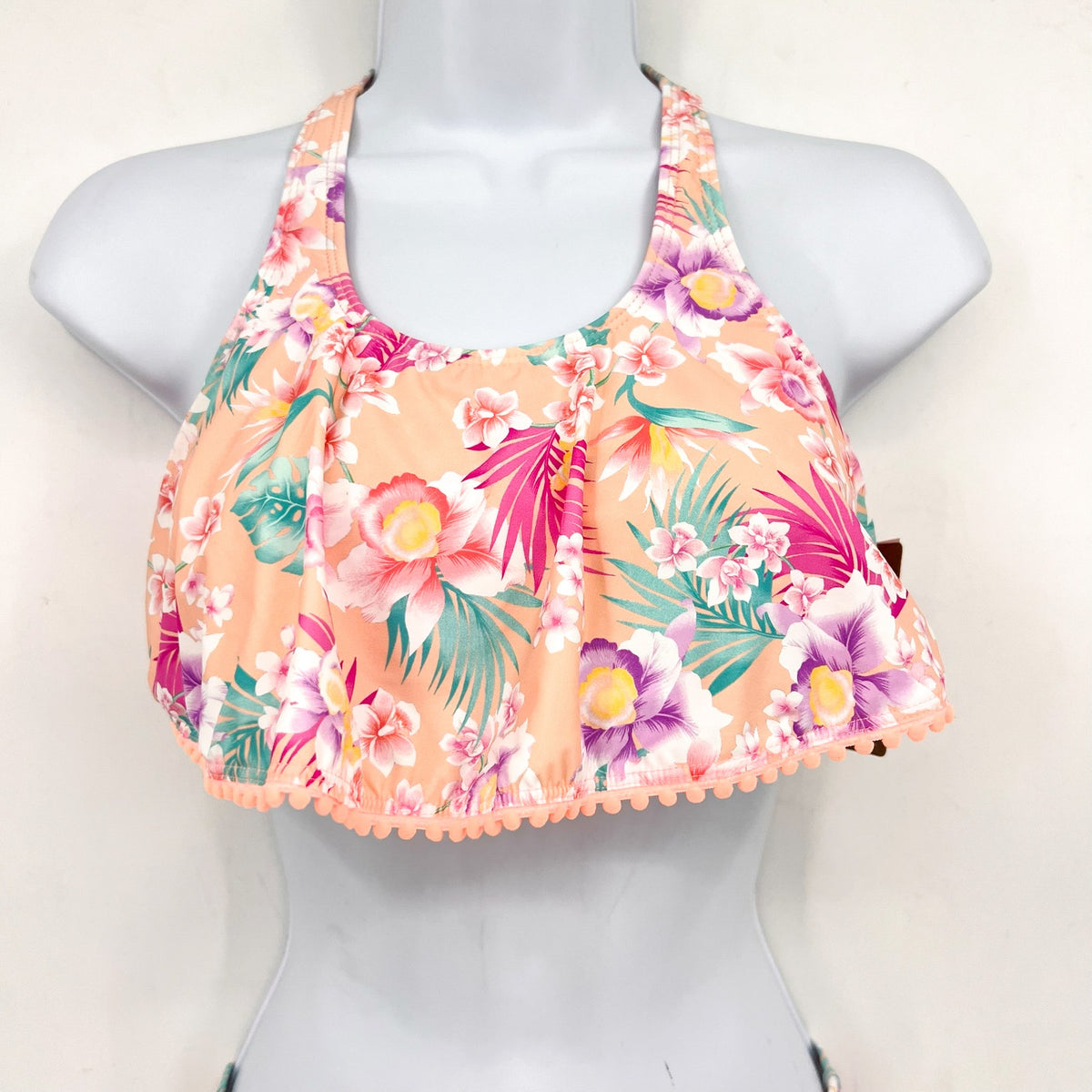 HOBIE Girls Bikini Top & Bottom Set Size 12 Pink Honolulu Honey NWT