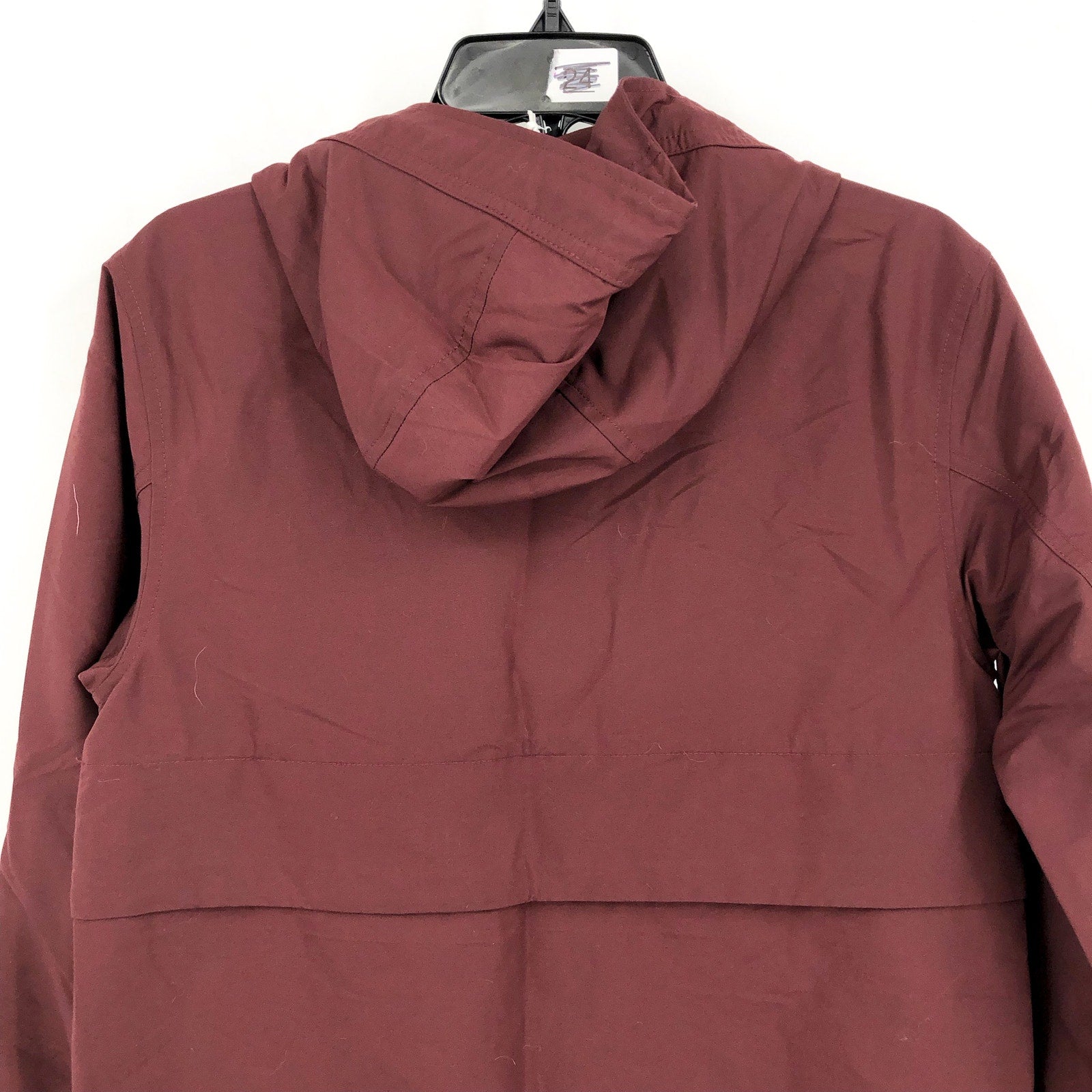 EVERLANE Womens The ReNew Anorak Rain Coat XXS Maroon Red Water-Repellent NWT