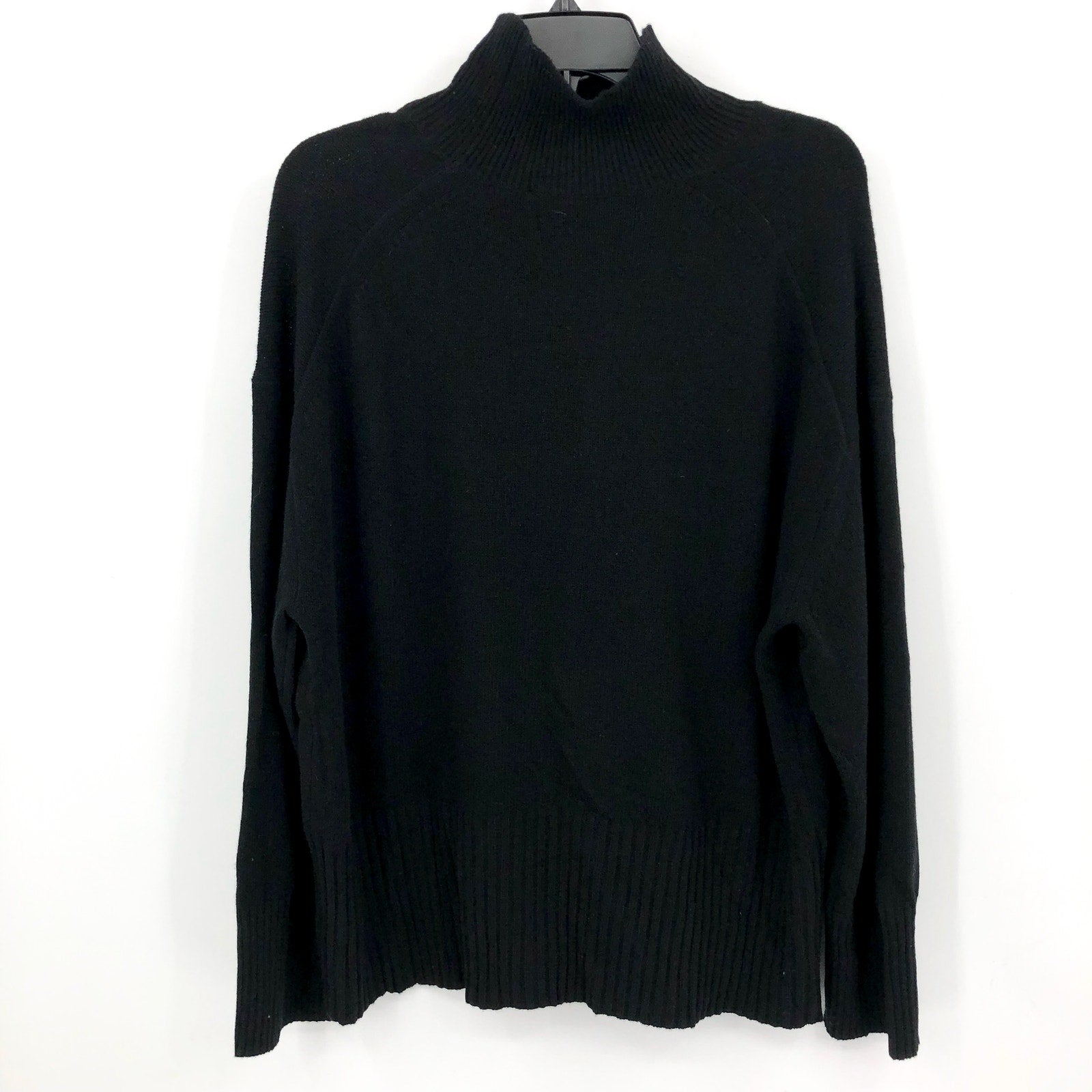Everlane Womens The Cashmere Oversized Turtleneck Sweater Large Core Black NWT