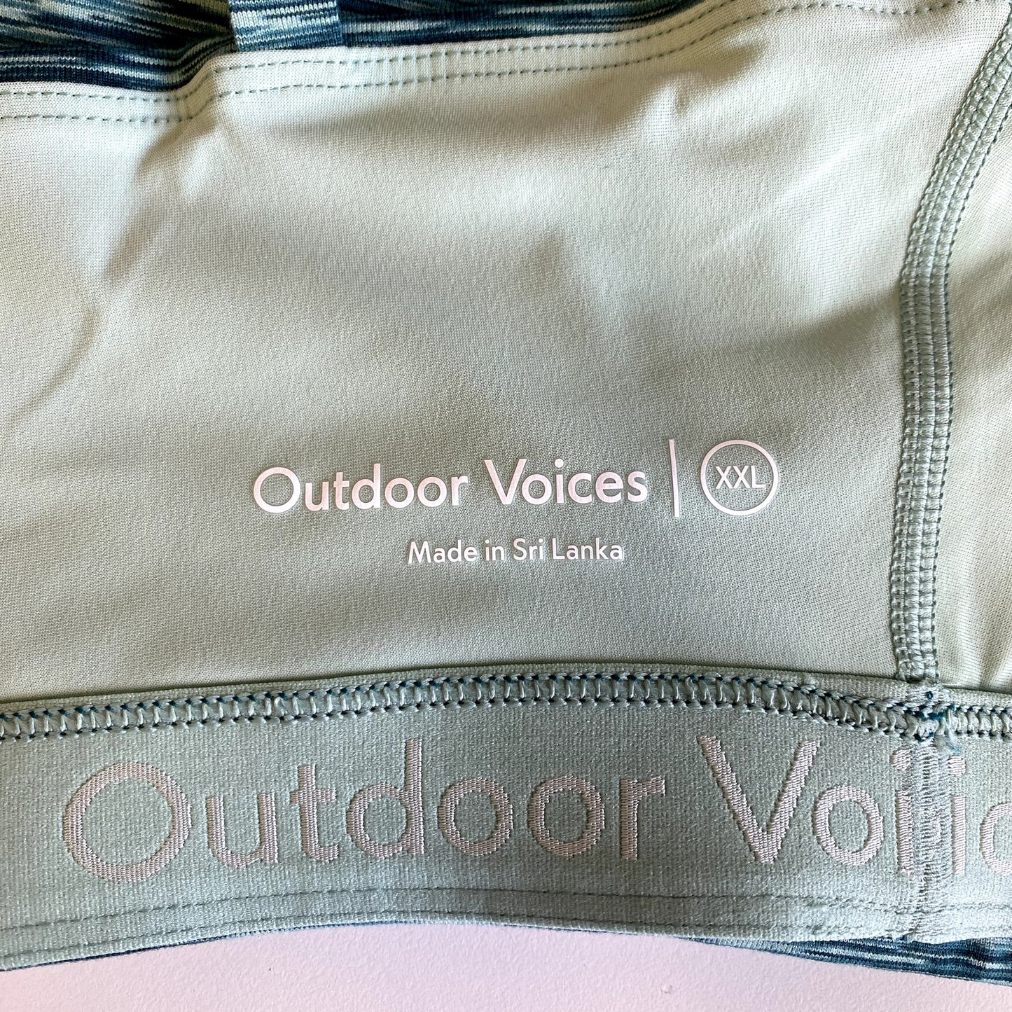 OUTDOOR VOICES Womens Flow Freeform Bralette XXL Green Patina Mix Quick Dry NWT