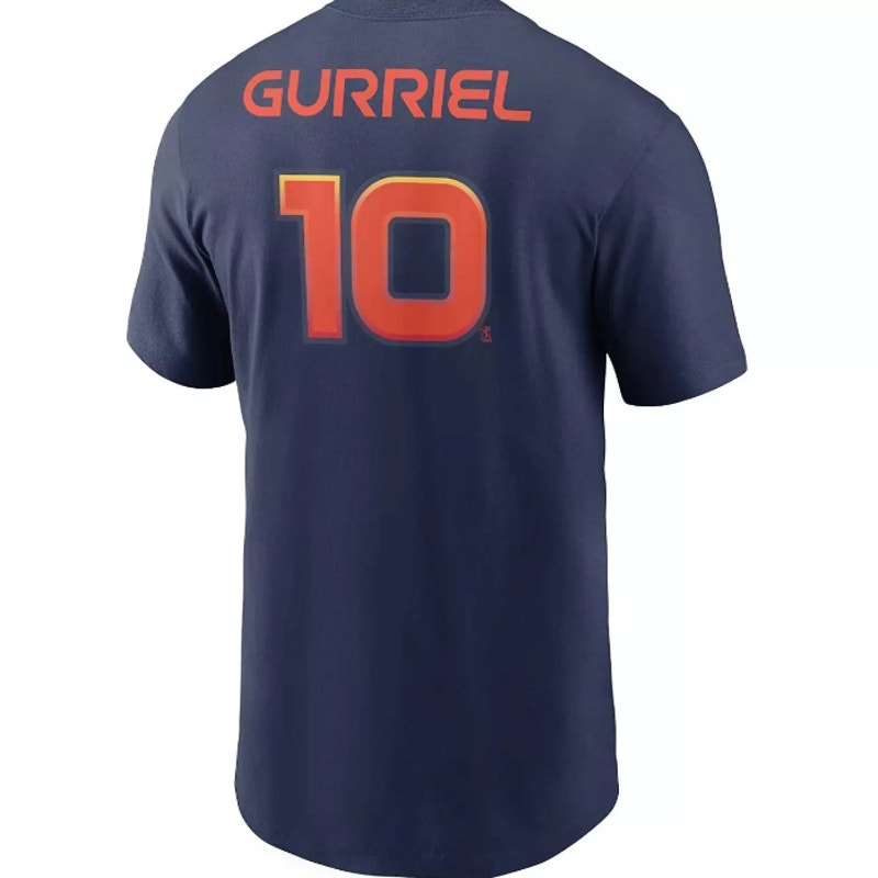 NIKE Men's Houston Astros Yuli Gurriel T-Shirt Small Navy Blue City Connect NWT