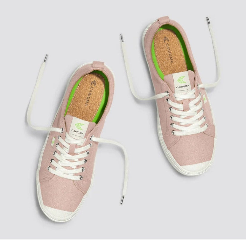 Cariuma Womens OCA Low Casual Sneakers Size 8 Rose Pink White Canvas NIB