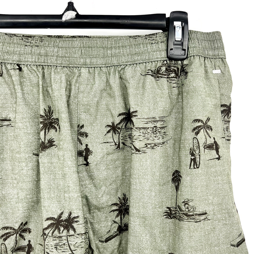 TOMMY BAHAMA Men’s Island Zone Hybrid Board Shorts Large Army Green 6-Inch NWT