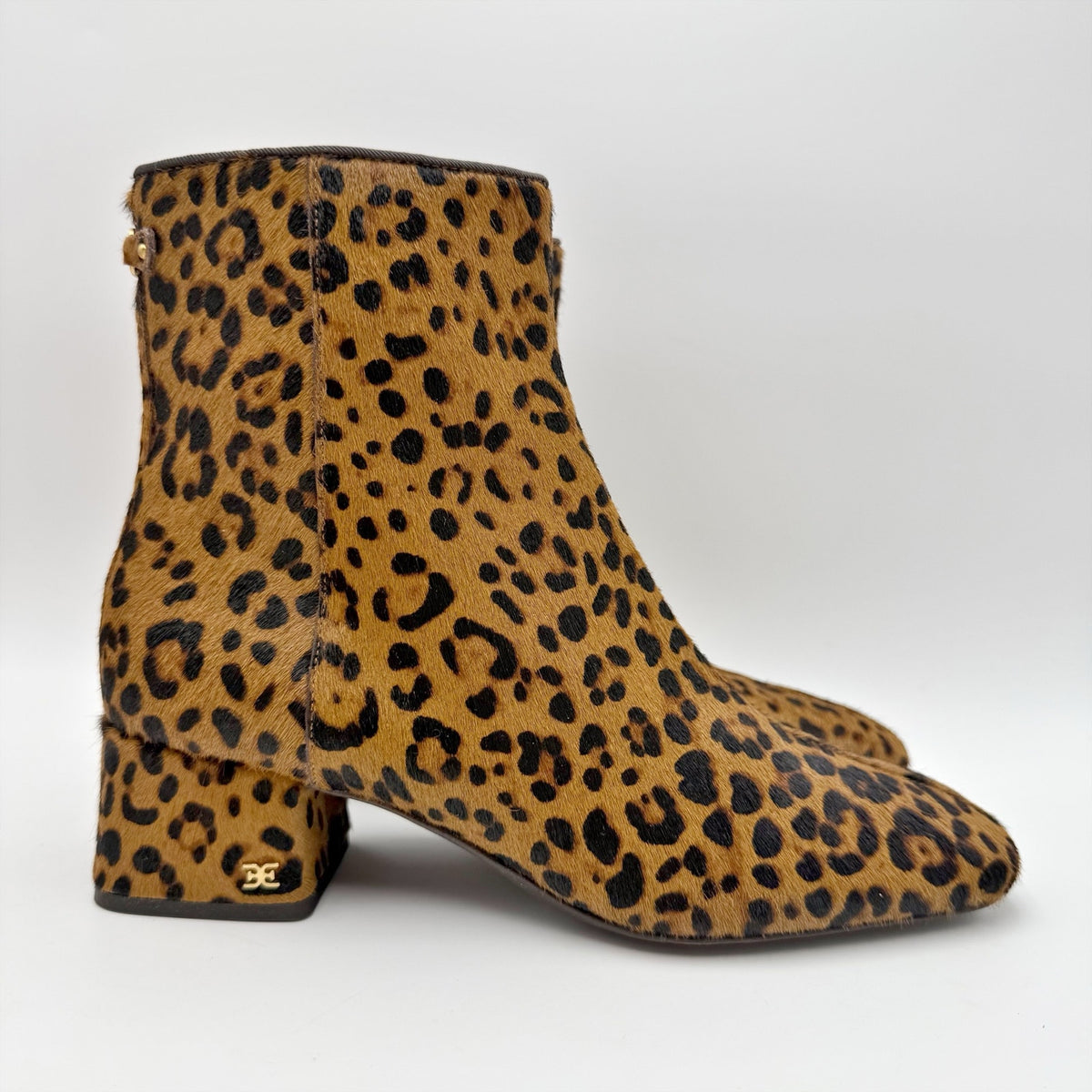 Sam Edelman Womens Paige 2 Ankle Booties Size 8.5 M Leopard Print Leather NWOB