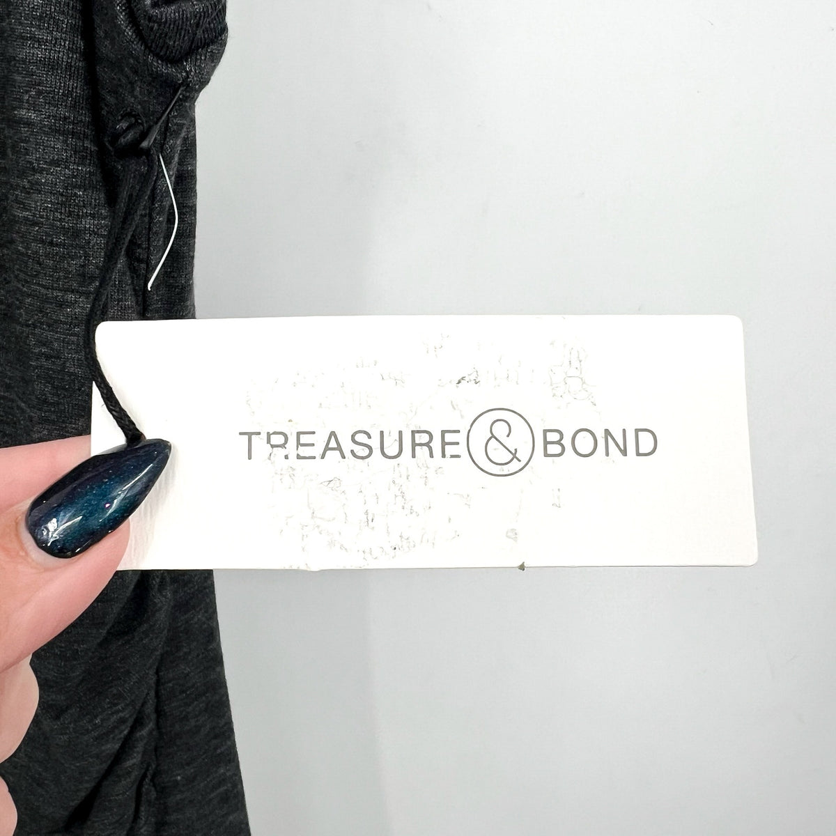 TREASURE & BOND Ruched Jersey Tank Dress Medium Charcoal Gray Sleeveless NWT