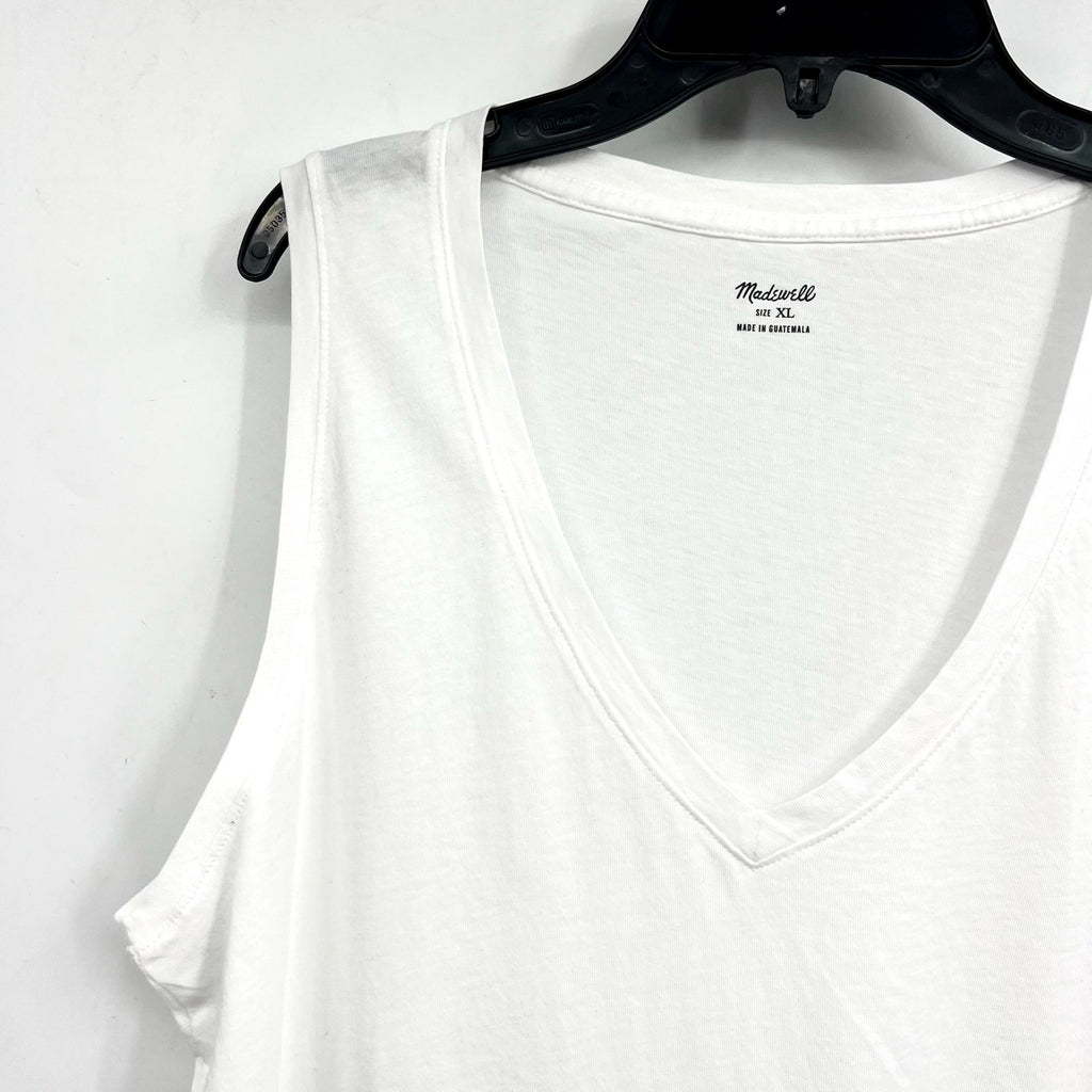 MADEWELL Women's Northside V-neck Tank Top XL White Sleeveless P2708 NWT