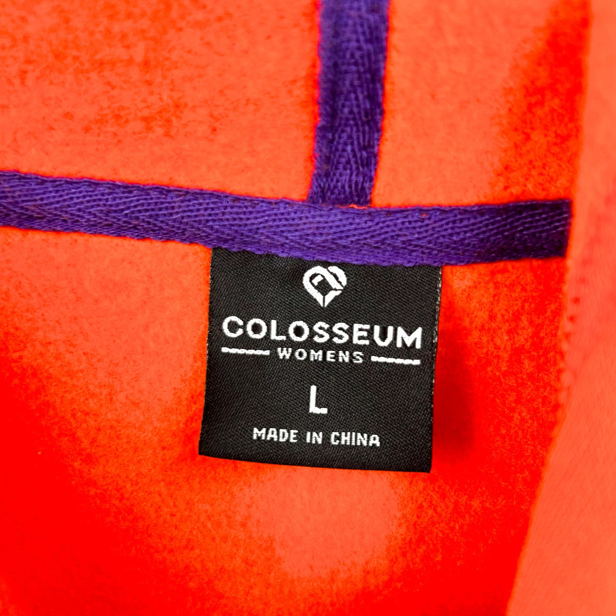 COLOSSEUM Womens Clemson Tigers Hoodie Large Orange Purple Sweatshirt NWT