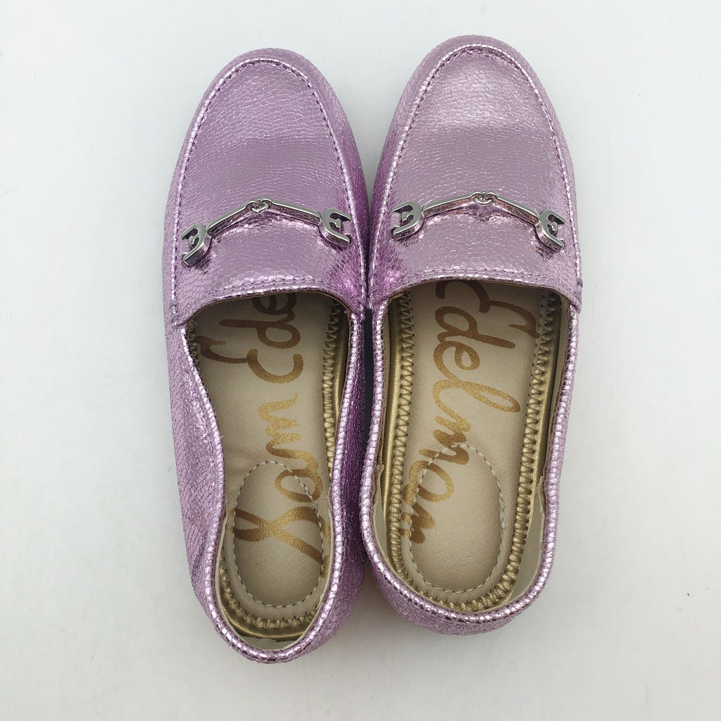 Sam Edelman Girls Loraine Slip On Loafers Kids Size 12 Metallic Lilac Purple NIB