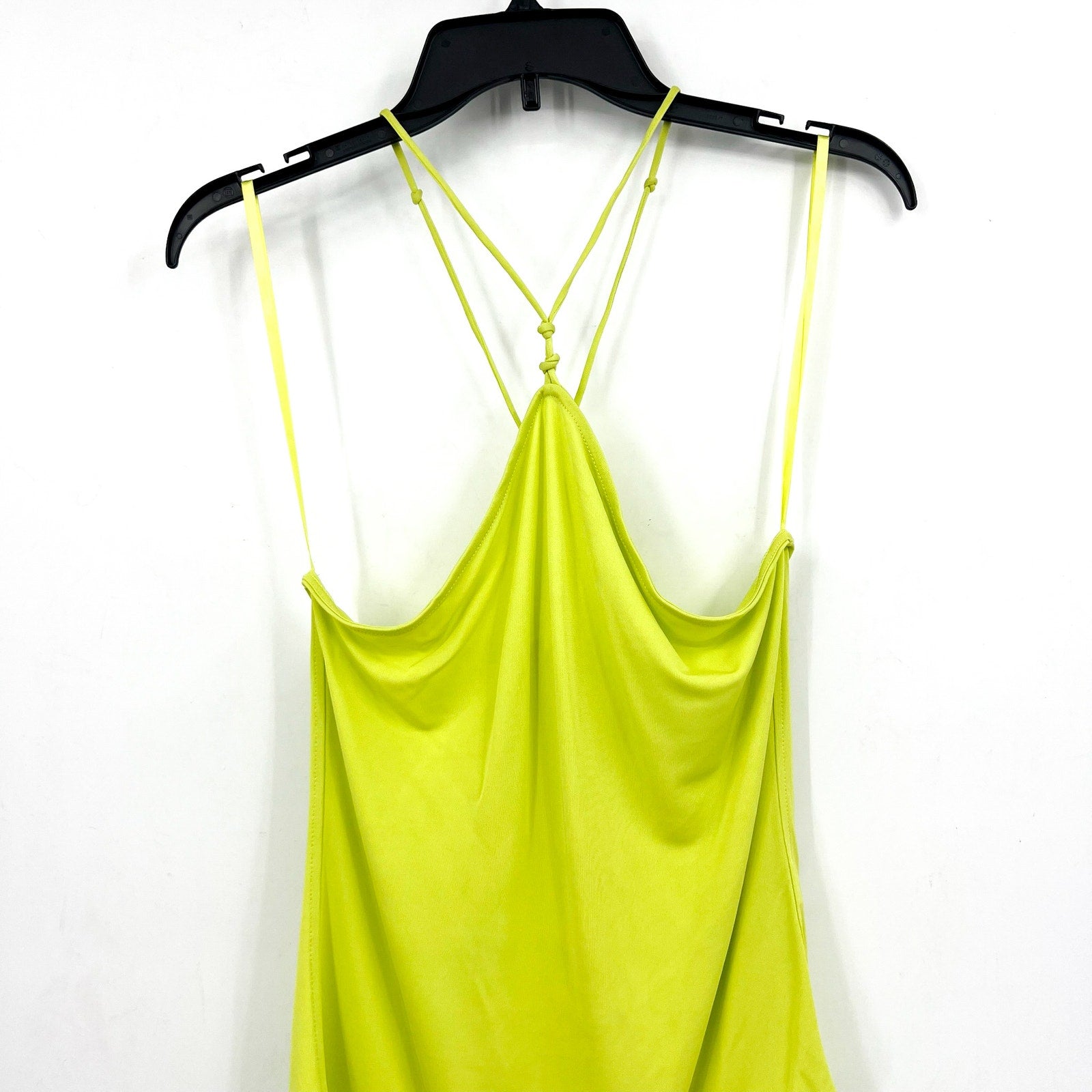 FRAME Women's Delicate Knot Tank Bodysuit Medium Flash Lime Green NWOT