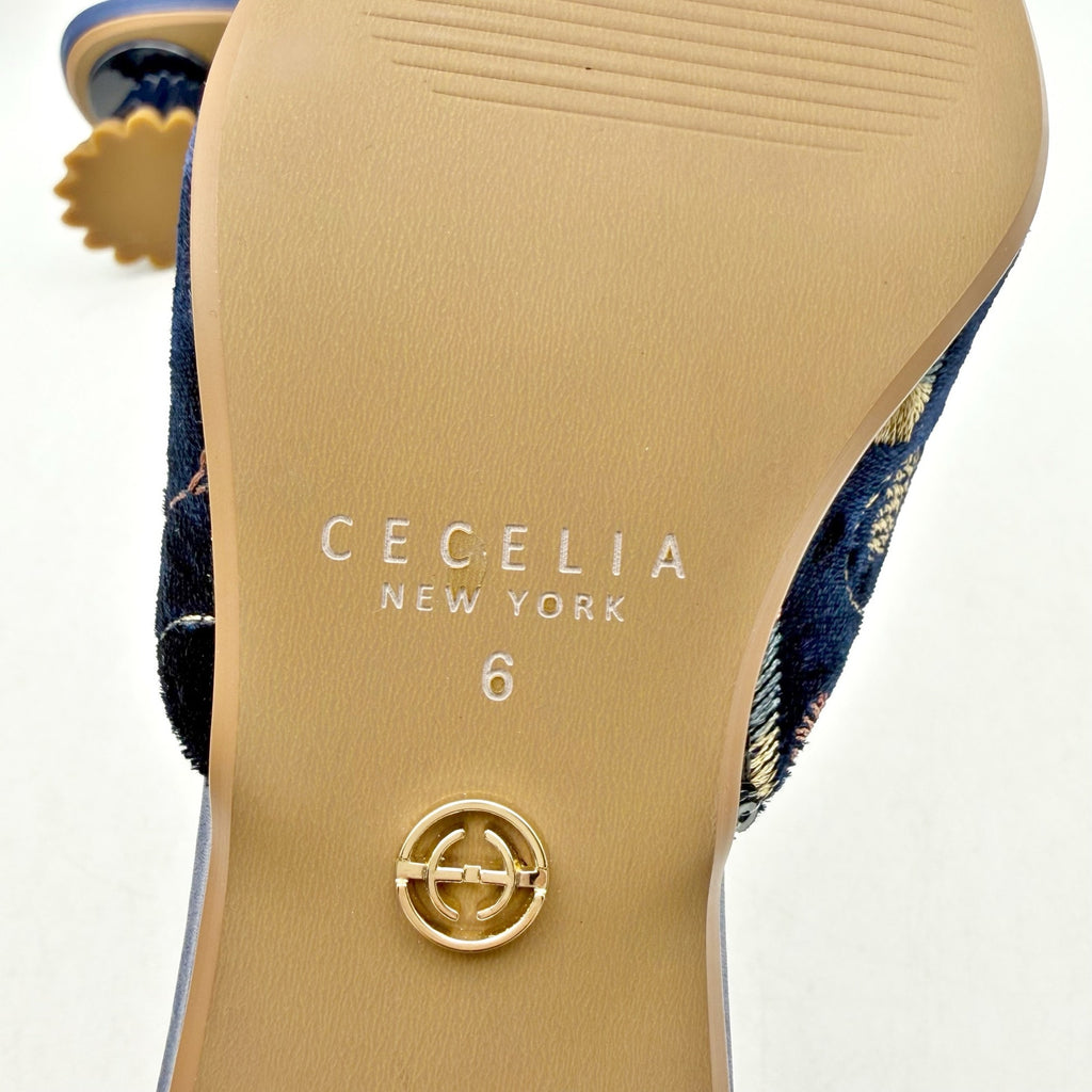 Cecelia New York Womens Melony Heeled Sandals US 6 Blue Sequins NWOB