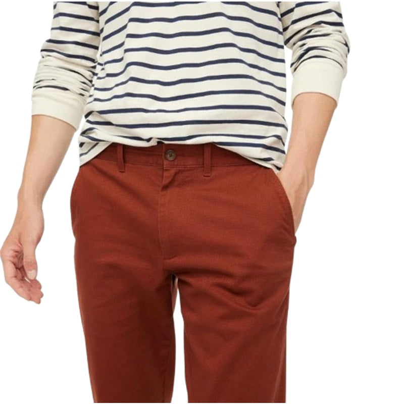 J.CREW Men's Straight-Fit Flex Chino Pants 32x30 Bricked Red Stretch H3186 NWOT