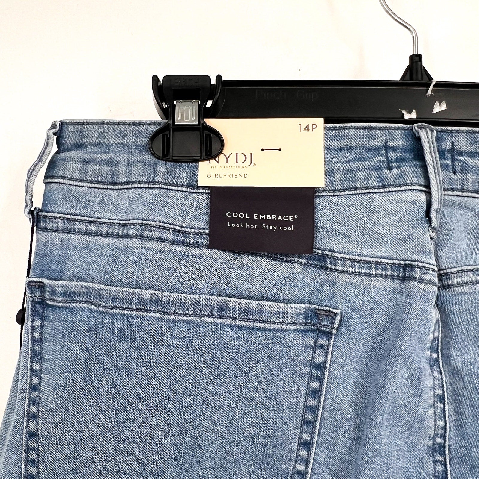 NYDJ Womens Margot Girlfriend Jeans Size 14 PETITE Kingston Blue NWT