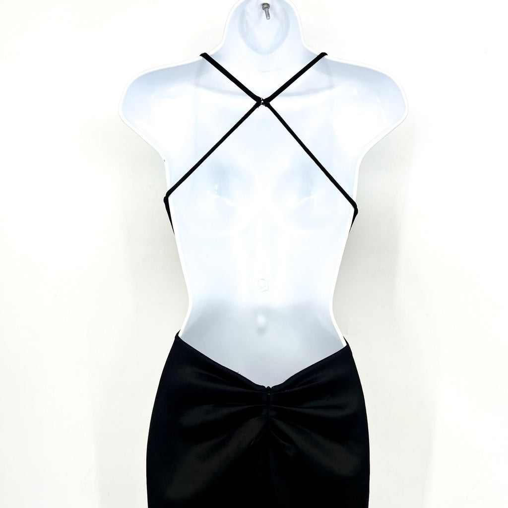 LA FEMME Women's 27657 Jersey Column Prom Dress Size 00 Black EUC