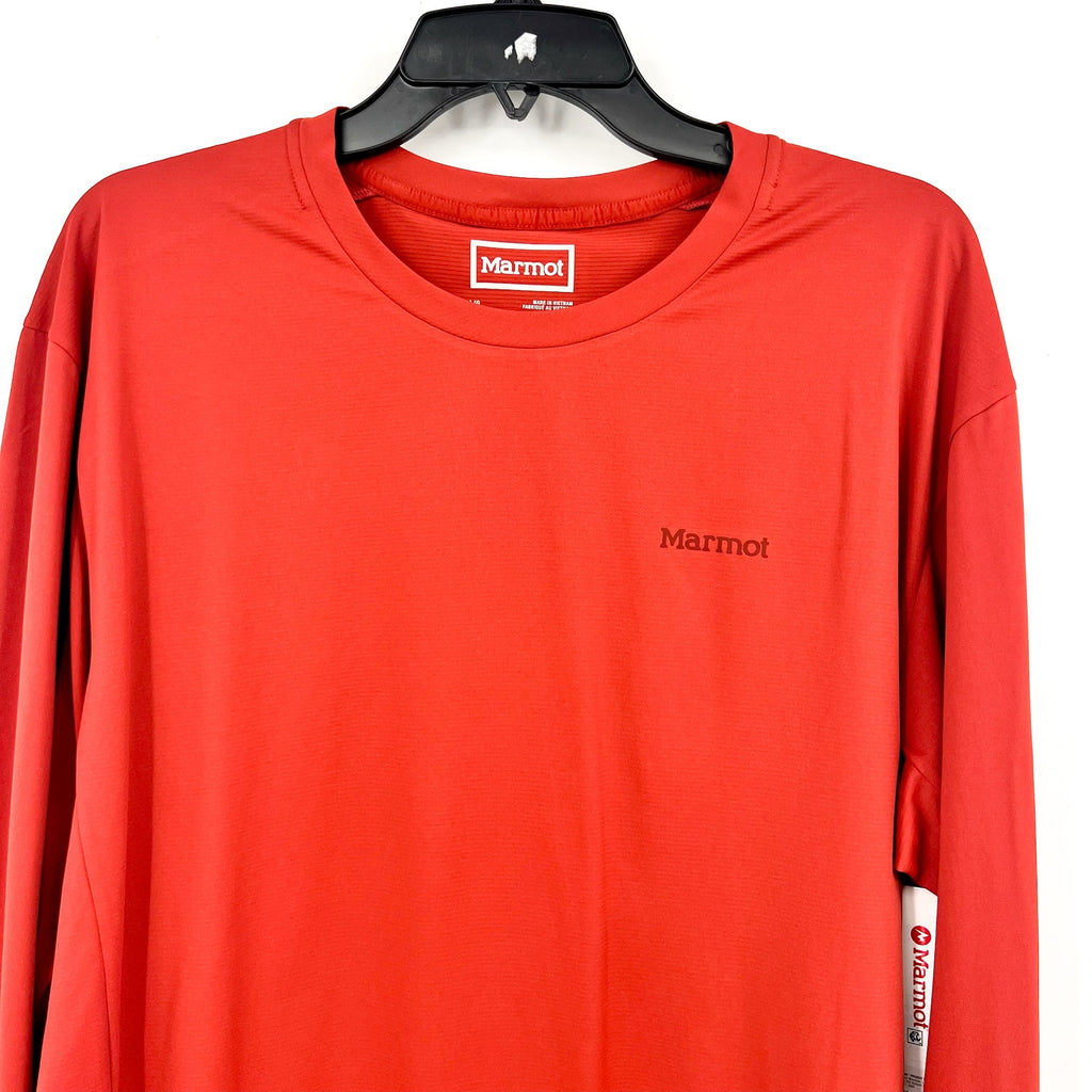 MARMOT Men's AirExchange Long-Sleeve Crew T-Shirt Large Orange UPF 50 NWT