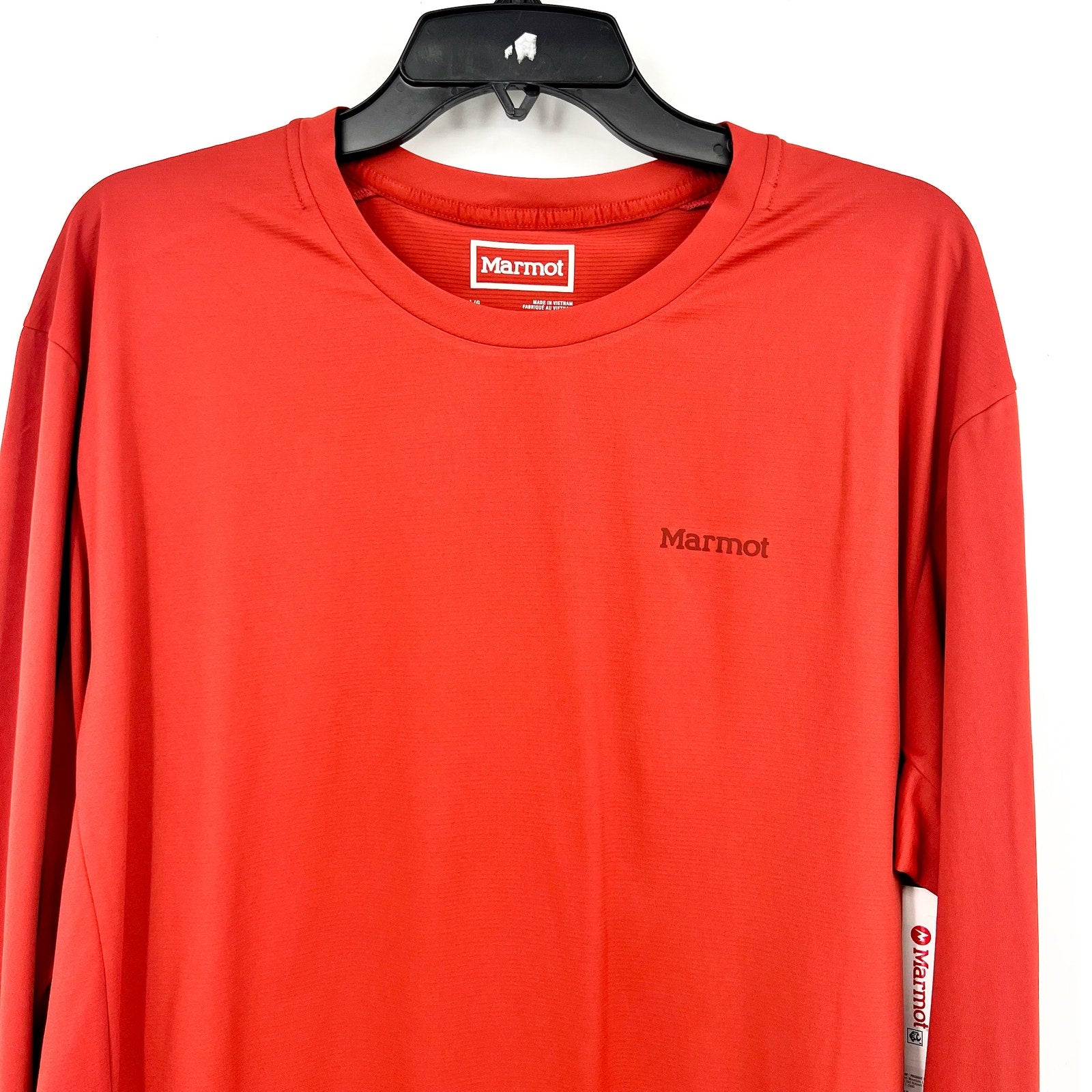 MARMOT Men's AirExchange Long-Sleeve Crew T-Shirt Large Orange UPF 50 NWT