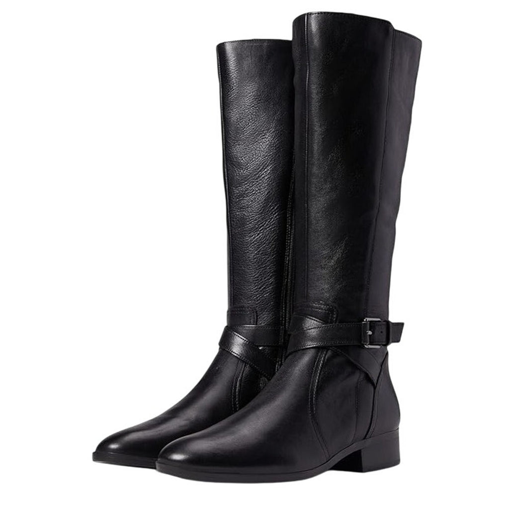 Naturalizer Womens Rena Knee High Boot 8.5M Wide Calf EU 38.5 Black Leather NWOB