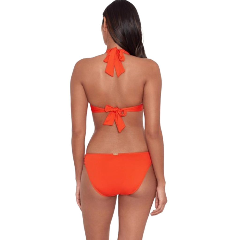 LAUREN RALPH LAUREN Beach Club Hipster Bikini Bottom Size 6 Orange Shirred NWT