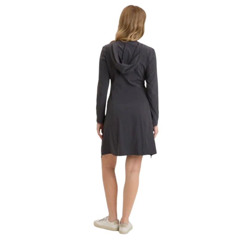 WEARABLE XCVI Active Rufino Stretch Jacket Dress Large Charcoal Grey Hooded NWT