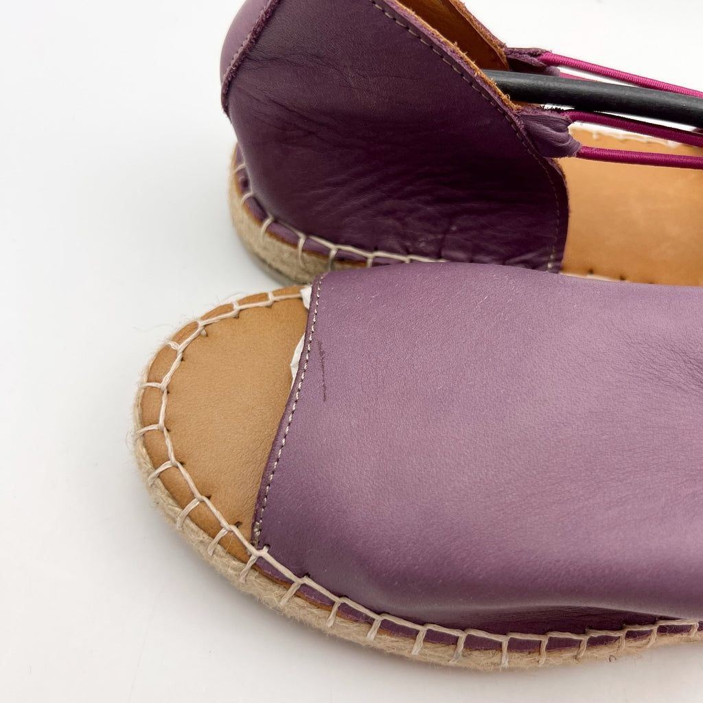 Coldwater Creek Womens Walk With Me Valencia Sandals US 8.5 Purple Leather NIB