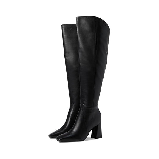 Naturalizer Womens Lyric Wide Calf Over the Knee Boots US 8 M Black Leather
