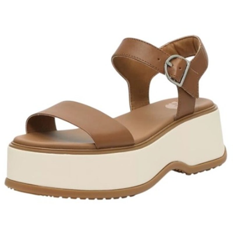 SOREL Womens Dayspring Platform Sandals Size 8.5 EU 39.5 Brown Leather NWOB