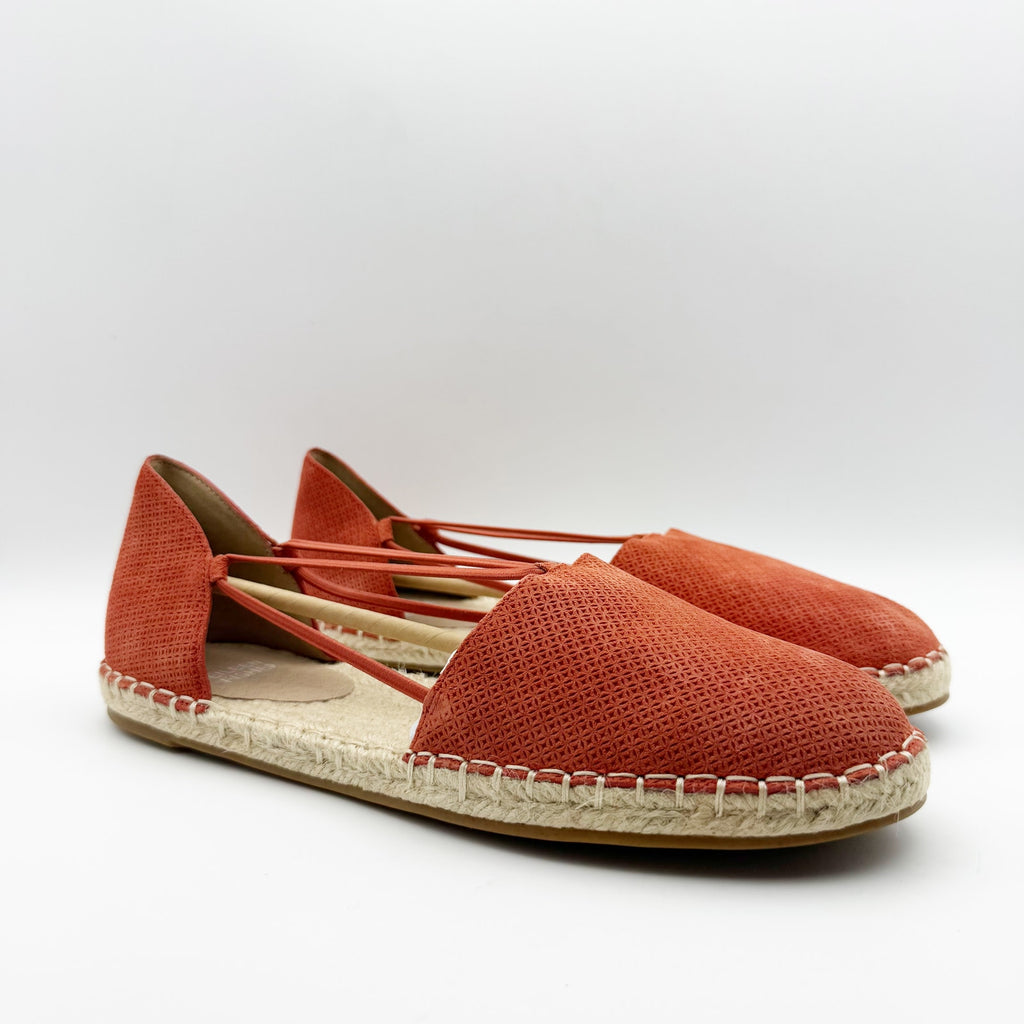 Eileen Fisher Womens Lee Espadrille Flats Size US 8.5 Red Full Grain Leather