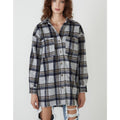 BARDOT Women Checked Flannel Shirt Jacket Small Blue Check NWT