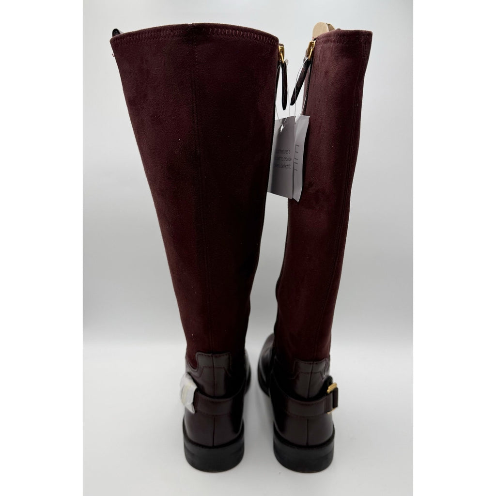 Franco Sarto Womens Merina Knee High Boots US 10 M WIDE CALF Burgundy Brown NWOB