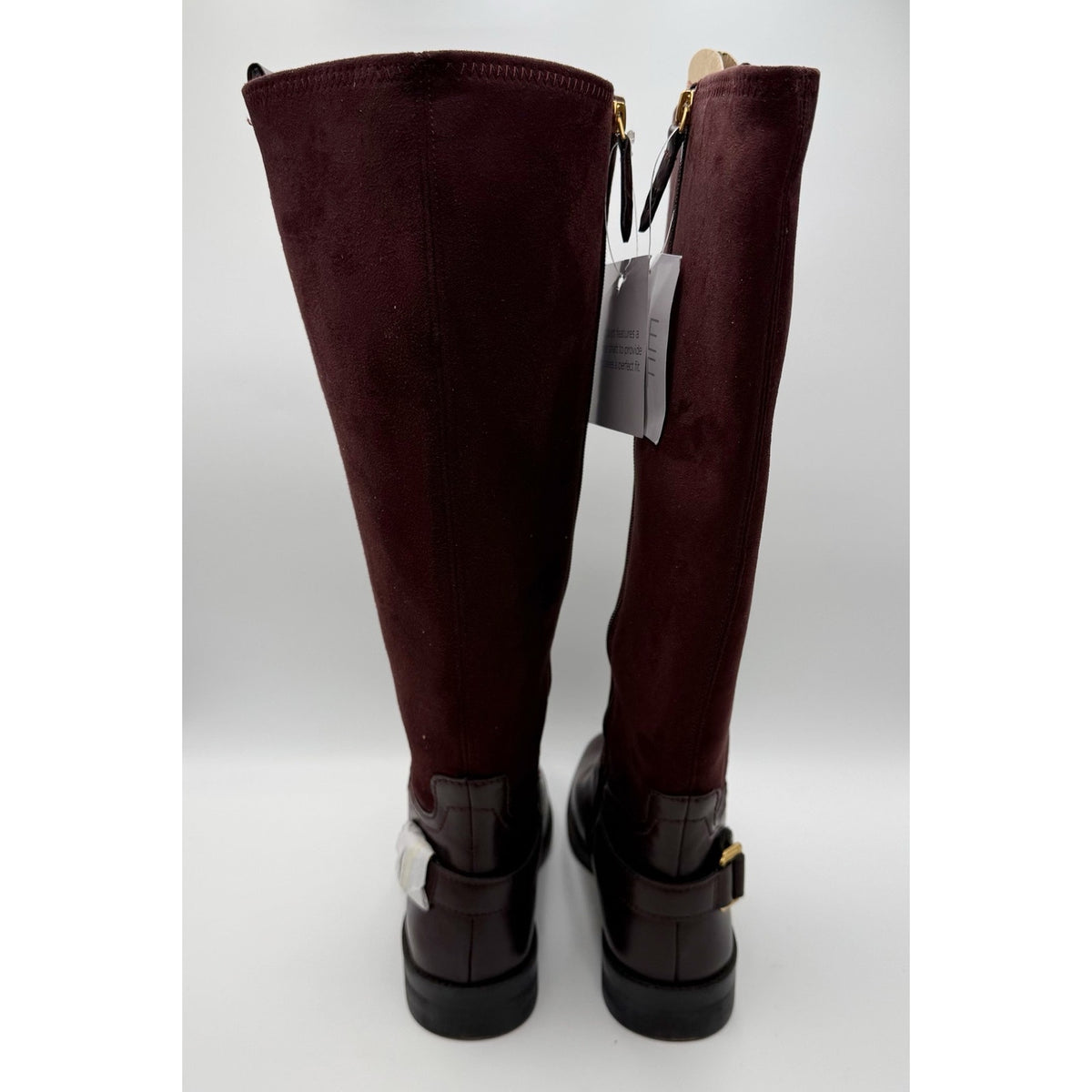 Franco Sarto Womens Merina Knee High Boots US 10 M WIDE CALF Burgundy Brown NWOB