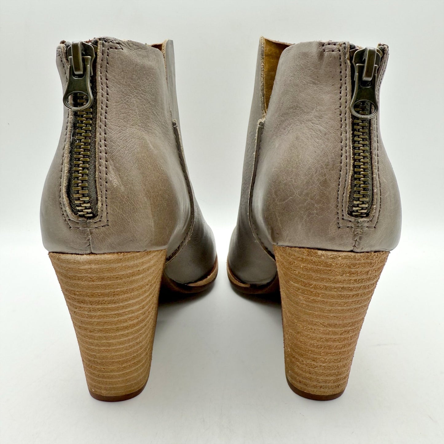 Kork-Ease Womens Chandra ll Heeled Bootie US 8.5 M EU 39 Grey Leather NIB